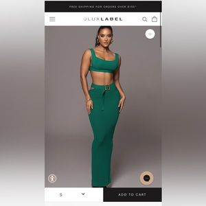 Emerald Nikole Ribbed Skirt Set